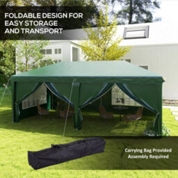 Outsunny 3X6M Pop Up Gazebo Canopy Marquee W/ Carry Bag, Green - thumbnail 5