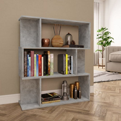 Berkfield Book Cabinet/room Divider Concrete Grey 80X24X96 Cm Engineered Wood - image 1