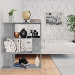 Berkfield Book Cabinet/room Divider Concrete Grey 80X24X96 Cm Engineered Wood - thumbnail 3