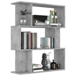 Berkfield Book Cabinet/room Divider Concrete Grey 80X24X96 Cm Engineered Wood - thumbnail 4