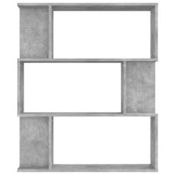 Berkfield Book Cabinet/room Divider Concrete Grey 80X24X96 Cm Engineered Wood - thumbnail 5
