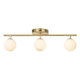 Litecraft Eloise 3 Light Satin Brass Bathroom Spotlight Bar - thumbnail 2