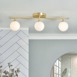 Litecraft Eloise 3 Light Satin Brass Bathroom Spotlight Bar - thumbnail 1