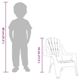 Vidaxl Garden Chairs 2 Pcs For Children Green 37X34X44Cm Pp Wooden Look - thumbnail 9