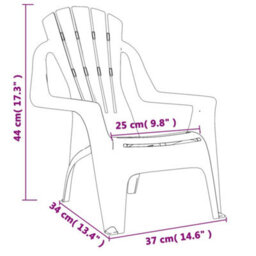 Vidaxl Garden Chairs 2 Pcs For Children Green 37X34X44Cm Pp Wooden Look - thumbnail 8