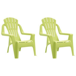Vidaxl Garden Chairs 2 Pcs For Children Green 37X34X44Cm Pp Wooden Look - thumbnail 2