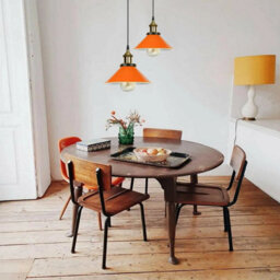 Vintage Retro Orange Lamp Shade Ceiling Or Wall Light Pendant Fitting - thumbnail 4