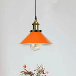 Vintage Retro Orange Lamp Shade Ceiling Or Wall Light Pendant Fitting - thumbnail 5