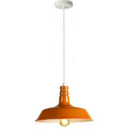 Vintage Retro Orange Lamp Shade Ceiling Or Wall Light Pendant Fitting - thumbnail 7