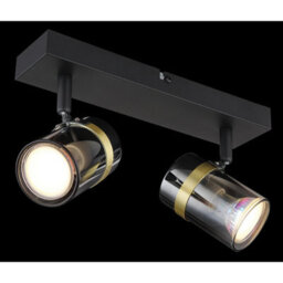 Luminosa Lighting Luminosa Trabby Twin Ceiling Spotlight Matt Black Smoke Glass Shade 2X Gu10 - thumbnail 5