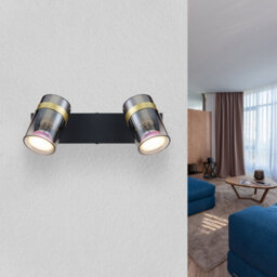 Luminosa Lighting Luminosa Trabby Twin Ceiling Spotlight Matt Black Smoke Glass Shade 2X Gu10 - thumbnail 8