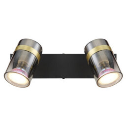 Luminosa Lighting Luminosa Trabby Twin Ceiling Spotlight Matt Black Smoke Glass Shade 2X Gu10 - thumbnail 4