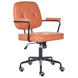 Beliani Desk Chair Pawnee Fabric Orange - thumbnail 1