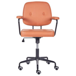 Beliani Desk Chair Pawnee Fabric Orange - thumbnail 4