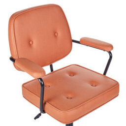 Beliani Desk Chair Pawnee Fabric Orange - thumbnail 7