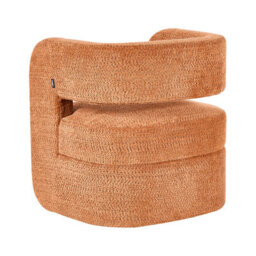 Beliani Armchair Vidsel Chenille Orange - thumbnail 5