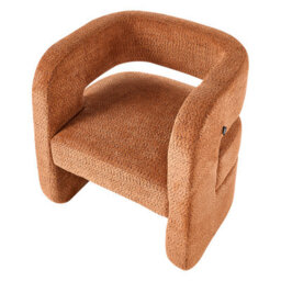 Beliani Armchair Vidsel Chenille Orange - thumbnail 6