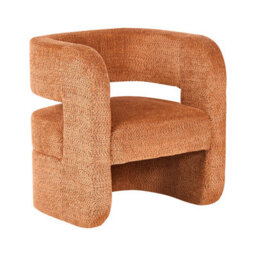 Beliani Armchair Vidsel Chenille Orange - thumbnail 4