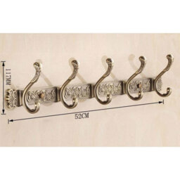 PEPTE Antique Brass Bathroom 5 Hooks Dressing-Gown Towel Door Wall Mounted Hangers - thumbnail 2