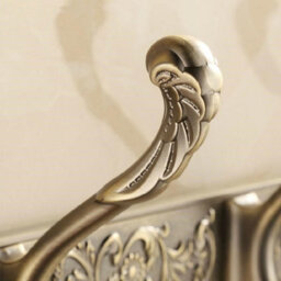 PEPTE Antique Brass Bathroom 5 Hooks Dressing-Gown Towel Door Wall Mounted Hangers - thumbnail 6