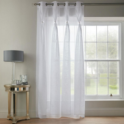 Luxury Living Diana Dolly Voile Semi-Sheer Eyelet Curtain Panel - image 1
