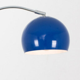 Valuelights Polished Chrome Curved Stem Floor Lamp With Gloss Navy Metal Dome Light Shade - thumbnail 3
