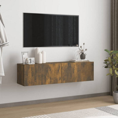 Walplus Tv Wall Cabinet Smoked Oak 120X30X30 Cm Engineered Wood - image 1
