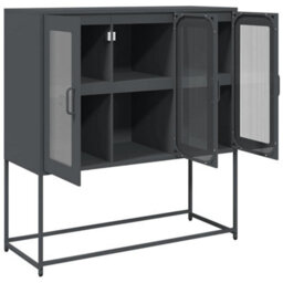 Berkfield Sideboard Anthracite 100.5X39X107 Cm Cold-Rolled Steel - thumbnail 6