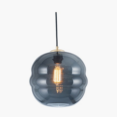 Pacific Lifestyle Vicenza Navy Ripple Glass Pendant - image 1