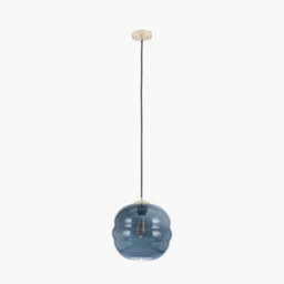 Pacific Lifestyle Vicenza Navy Ripple Glass Pendant - thumbnail 4