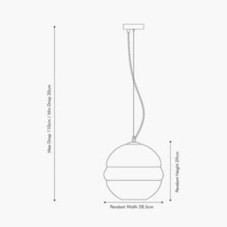 Pacific Lifestyle Vicenza Navy Ripple Glass Pendant - thumbnail 5