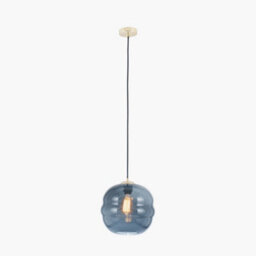 Pacific Lifestyle Vicenza Navy Ripple Glass Pendant - thumbnail 3