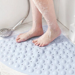 Suction Corner Shower Mat Triangular Non Slip Pvc Bathroom Mat Machine Washable - thumbnail 6