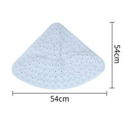 Suction Corner Shower Mat Triangular Non Slip Pvc Bathroom Mat Machine Washable - thumbnail 2