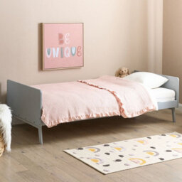 Wyld And Coco Single Bed Frame Grey Pine 90 X 200 Cm, Slatted Base, Modern Scandinavian Bedroom - thumbnail 2