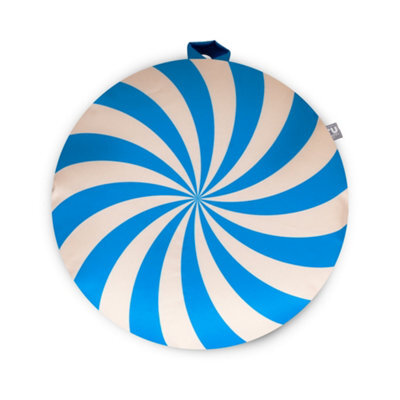 rucomfy Beanbags Rucomfy Indoor Or Outdoor Floor Cushion Bean Bag - Blue Cirque Chic Water Resistant Seat - image 1