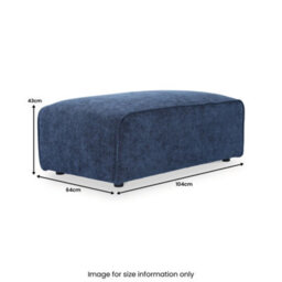 Hugo Deep Blue Footstool - Fully Assembled By Roseland Furniture - thumbnail 5