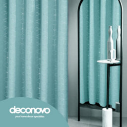 Deconovo Blackout Curtains, Eyelet Curtains, Thermal Insulated Diamond Foil Printed Curtains, W46 X L54 Inch, Sky Blue, One Pair - thumbnail 4