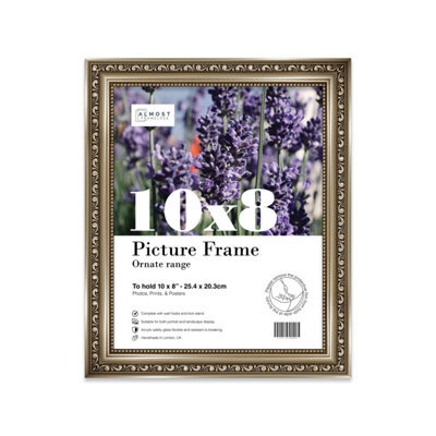 10X8 Gunmetal  Ornate Picture Frame (25.4 X 20.3Cm) Poster, Photo, Artwork, Gallery Wall Or Print - image 1
