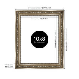 10X8 Gunmetal  Ornate Picture Frame (25.4 X 20.3Cm) Poster, Photo, Artwork, Gallery Wall Or Print - thumbnail 2