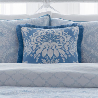 Appletree Alexia Heritage Inspired Blue Velvet Filled Cushion - image 1