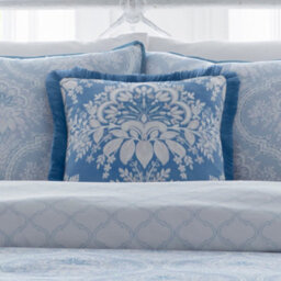 Appletree Alexia Heritage Inspired Blue Velvet Filled Cushion - thumbnail 1
