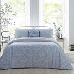 Appletree Alexia Heritage Inspired Blue Velvet Filled Cushion - thumbnail 4