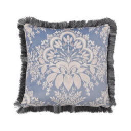 Appletree Alexia Heritage Inspired Blue Velvet Filled Cushion - thumbnail 2