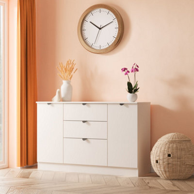 Varese Ready Assembled Matt Kashmir 3 Drawer Sideboard (H)785mm (W)1254mm (D)400mm - image 1