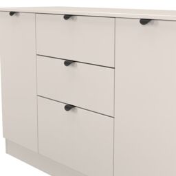 Varese Ready Assembled Matt Kashmir 3 Drawer Sideboard (H)785mm (W)1254mm (D)400mm - thumbnail 4