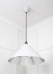 From the Anvil Hammered Nickel Hockley Pendant In Flock - thumbnail 4