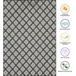 Homeart Outdoor Rugs Easy Cleaning Area Rugs For Balcony,garden,picnic,uv Weather Resistant D.anthracite Cream, 140 X 200 Cm - thumbnail 6