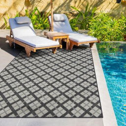 Homeart Outdoor Rugs Easy Cleaning Area Rugs For Balcony,garden,picnic,uv Weather Resistant D.anthracite Cream, 140 X 200 Cm - thumbnail 2