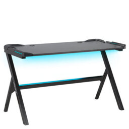 Beliani Gaming Desk Danvers Black 120 Cm 60 Cm Rgb Led - thumbnail 1
